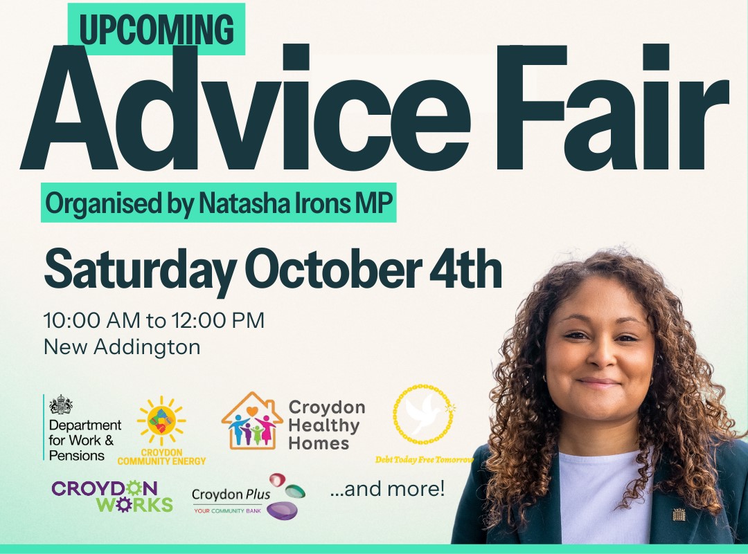Free Advice Fair for Croydon East Residents - Saturday, 4th October 10 am - 12 pm in New Addington.