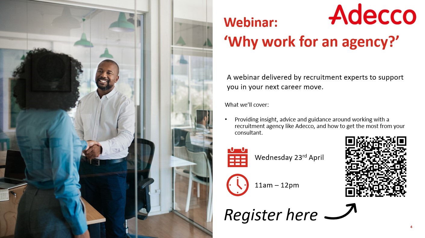 Adecco webinar: Why work for an agency?